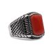 SIG-011 Carved Mens Signet Ring with Red Stone (1)