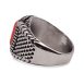 SIG-011 Carved Mens Signet Ring with Red Stone (2)