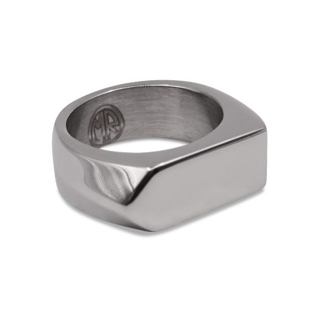 SIG-015 Polished Pointed Flat Top Mens Signet Ring (1)