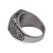 SIG-024 Aged Carved Steel Brown Stone Mens Signet Ring (5)