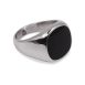 SIG-031 Polished Steel Black Inlay Mens Signet Ring (1)