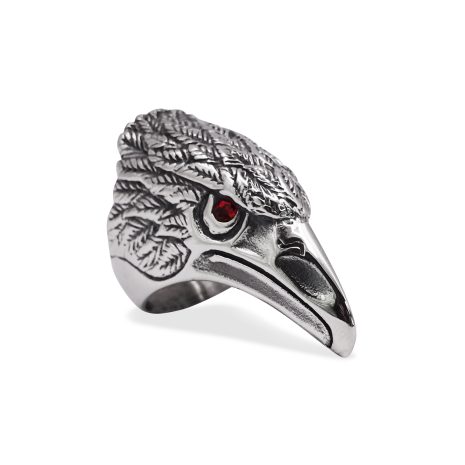 SIG-038 Red Eye Eagle Animal Steel Ring (2)