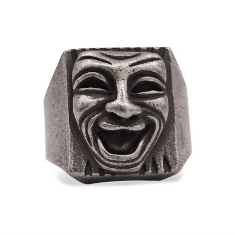 SIG-044 Comedy Laughing Man Steel Signet Ring (3)