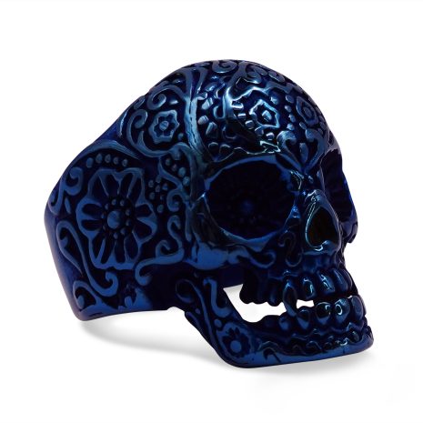 SIG-057 Blue Day of the Dead Skull Ring (3)