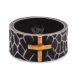 SIG-080 Hammered Steel Gold Cross Ring (2)