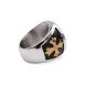 SIG-084 St Michael Two Tone Steel Ring (2)