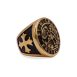SIG-085 Gold Steel St Michael Signet Ring (1)